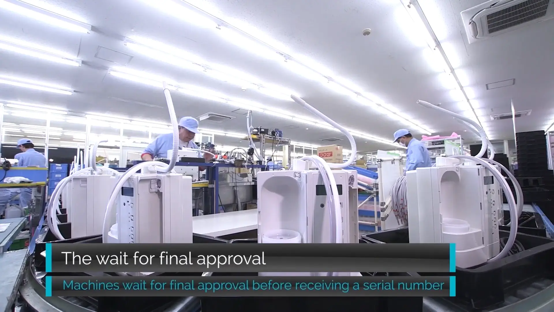 Proses perakitan mesin Kangen Water di pabrik Enagic Osaka Jepang dengan standar sertifikasi perangkat medis ISO 13485.