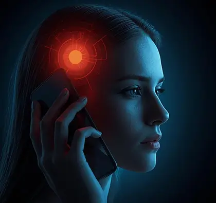 Visualisasi dampak bahaya radiasi elektromagnetik smartphone pada tubuh manusia